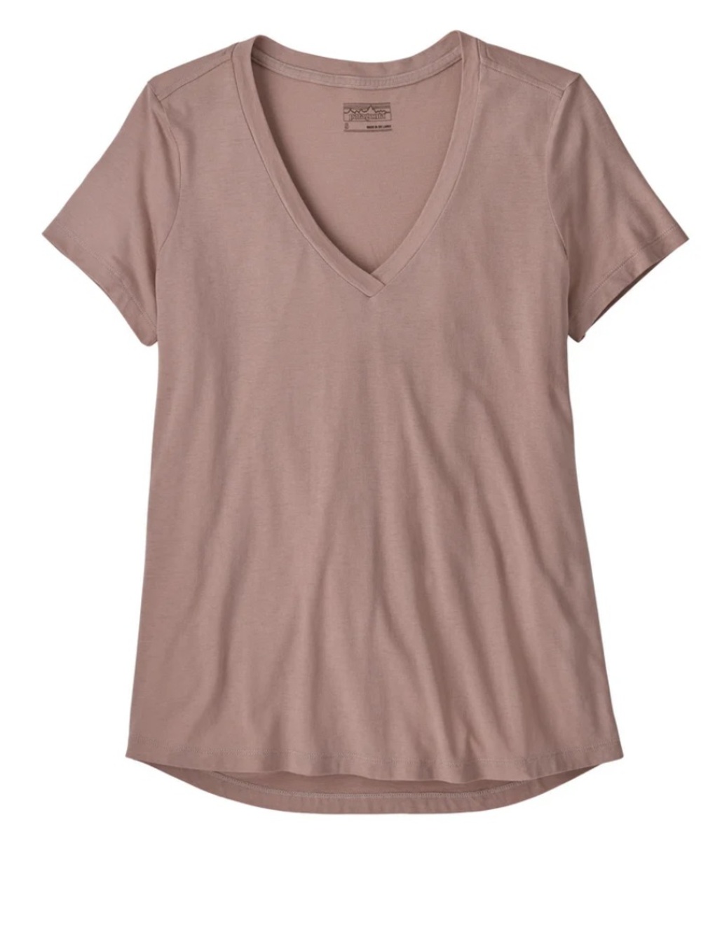 Patagonia side current V-Neck Short Sleeve Tee - Mauve size small